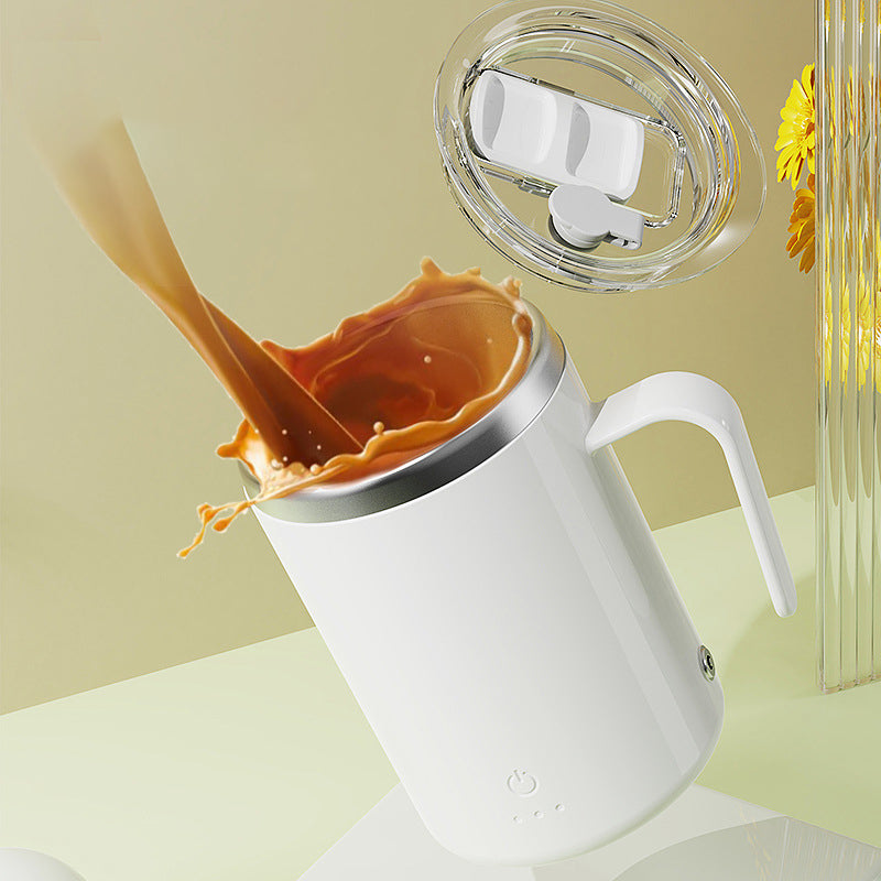 Automatic Stirring Coffee Mug Stainless Steel Magnetic Stirring Mug With Lid Self Rotating Cup