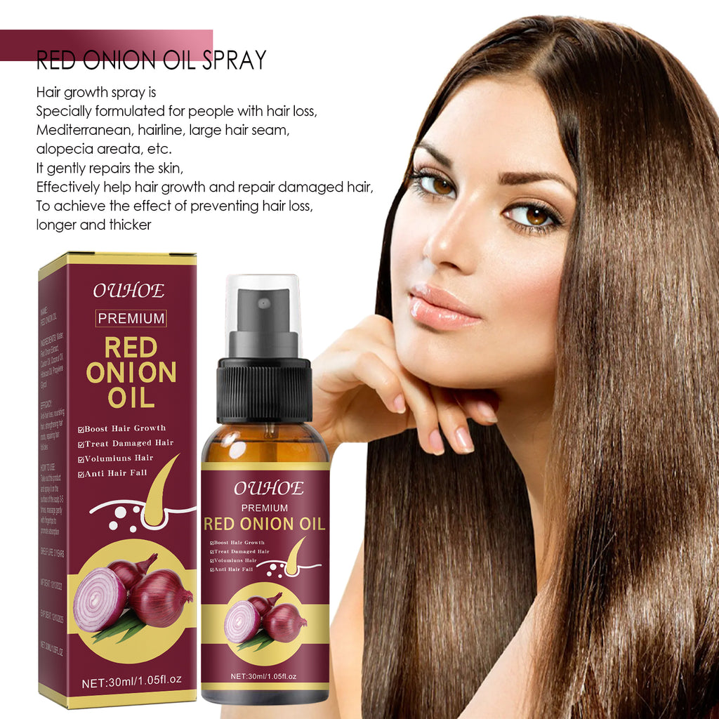 Onion Hair Growth Essential Oil, Strengthens And Hydrates Hair Growth Hair Dense Hair Care Spray