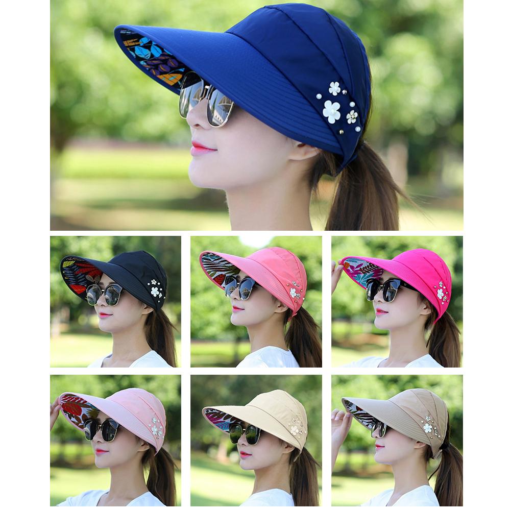 Women's Summer Casual All-match Going Out Ultraviolet-proof Korean Style Folded Sun Block Hat Breathable And Light