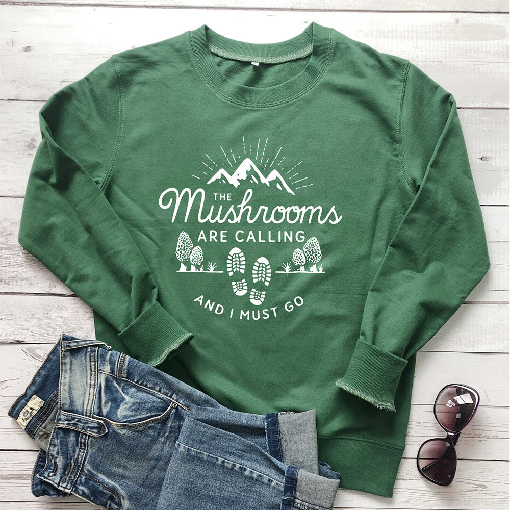 Round neck long sleeved sweatshirt