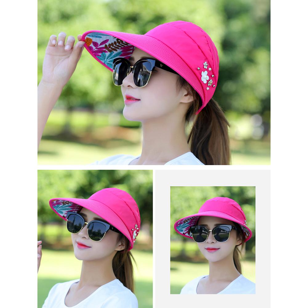 Women's Summer Casual All-match Going Out Ultraviolet-proof Korean Style Folded Sun Block Hat Breathable And Light