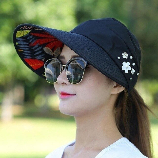 Women's Summer Casual All-match Going Out Ultraviolet-proof Korean Style Folded Sun Block Hat Breathable And Light