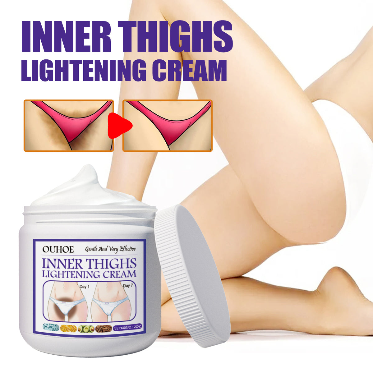 Thigh Beauty Cream, Brightening Inner Thighs, Hydrating And Moisturizing Skin, Cleansing And Caring Leg Beauty Cream