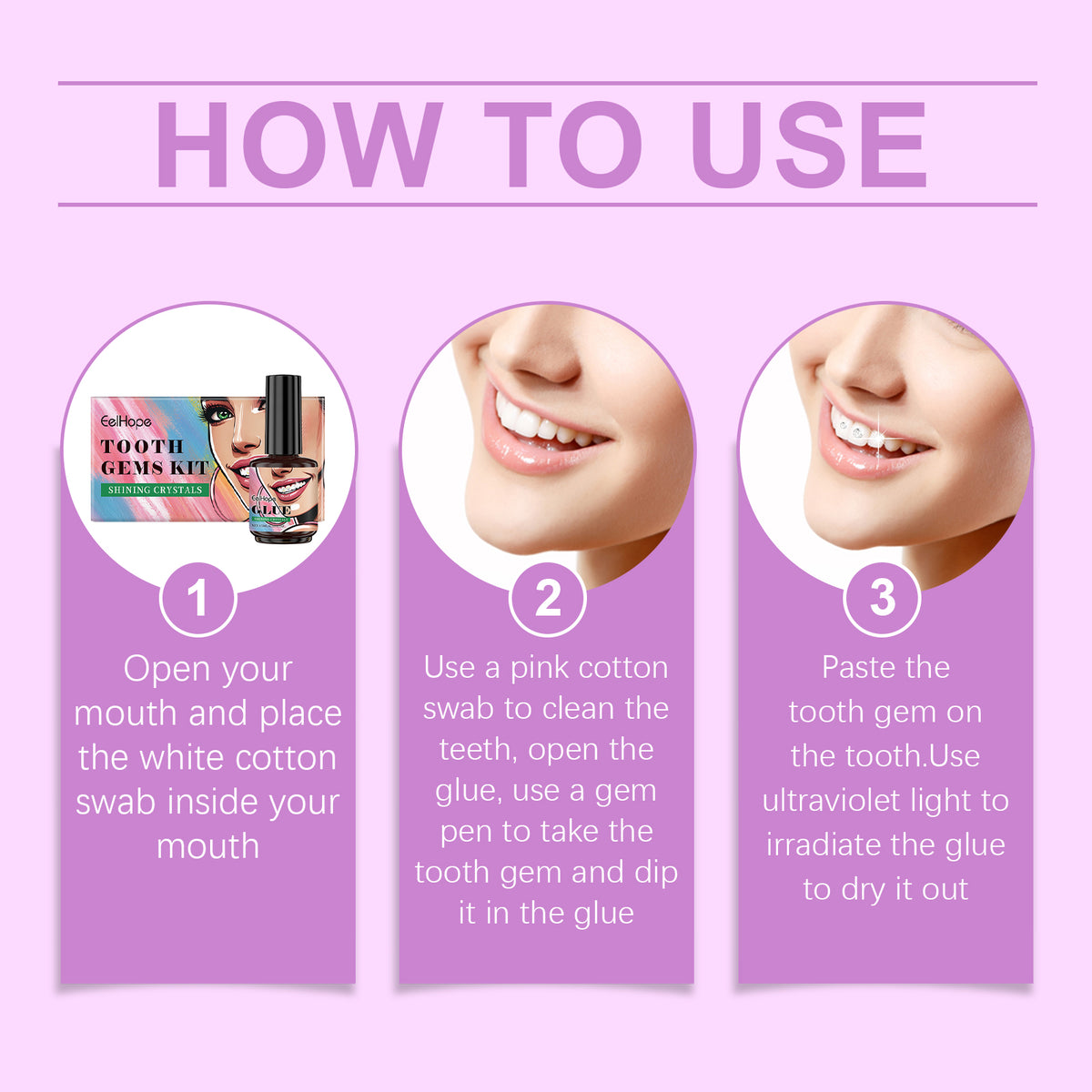 Dental Beauty Set Fashion Beauty Decorative Diamond Combination Personality Sparkle Light Up Smile Style