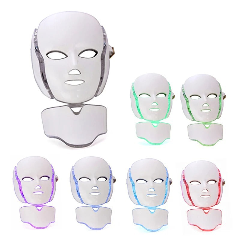 Home LED Colorful Photon Rejuvenation Device with Neck Beauty Mask Spectrometer Facial Whitening and Rejuvenation Beauty