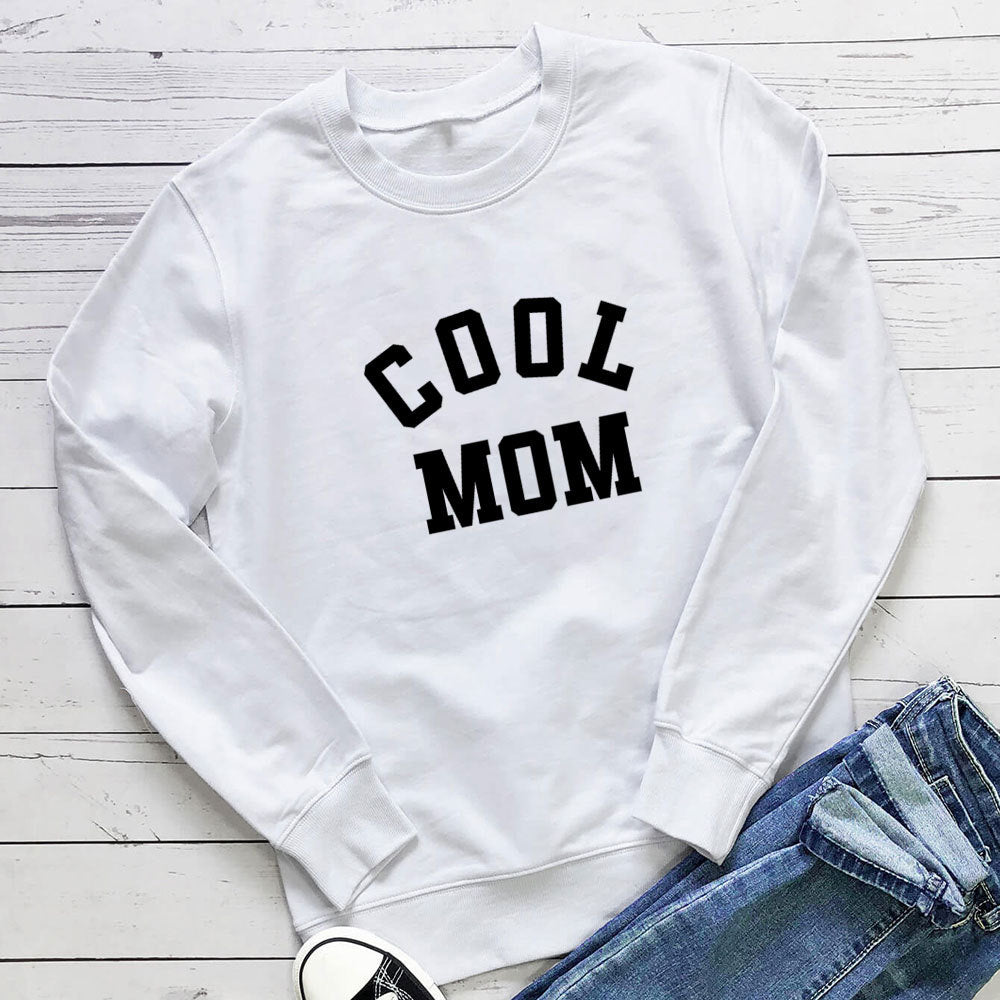 Cool MOM pure letter printed hoodie