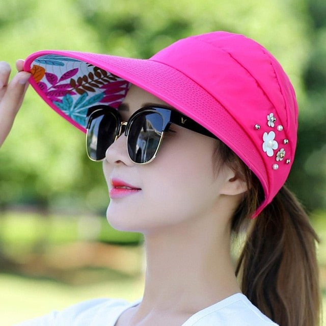 Women's Summer Casual All-match Going Out Ultraviolet-proof Korean Style Folded Sun Block Hat Breathable And Light